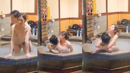 网爆流出网红情侣在日本的温泉日逼，爽的飞起 女忍身材真不错